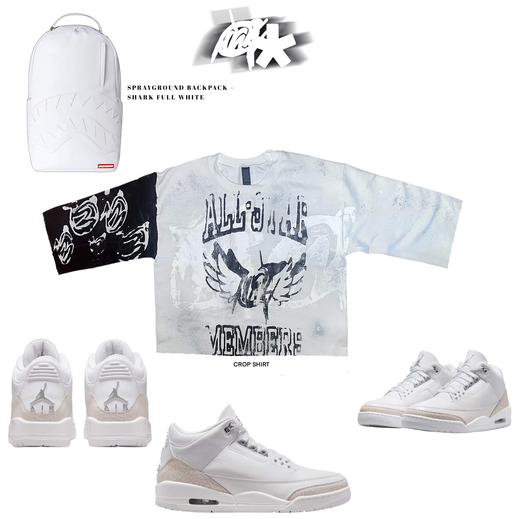 Crop Pure money 3s Graffiti Shirt